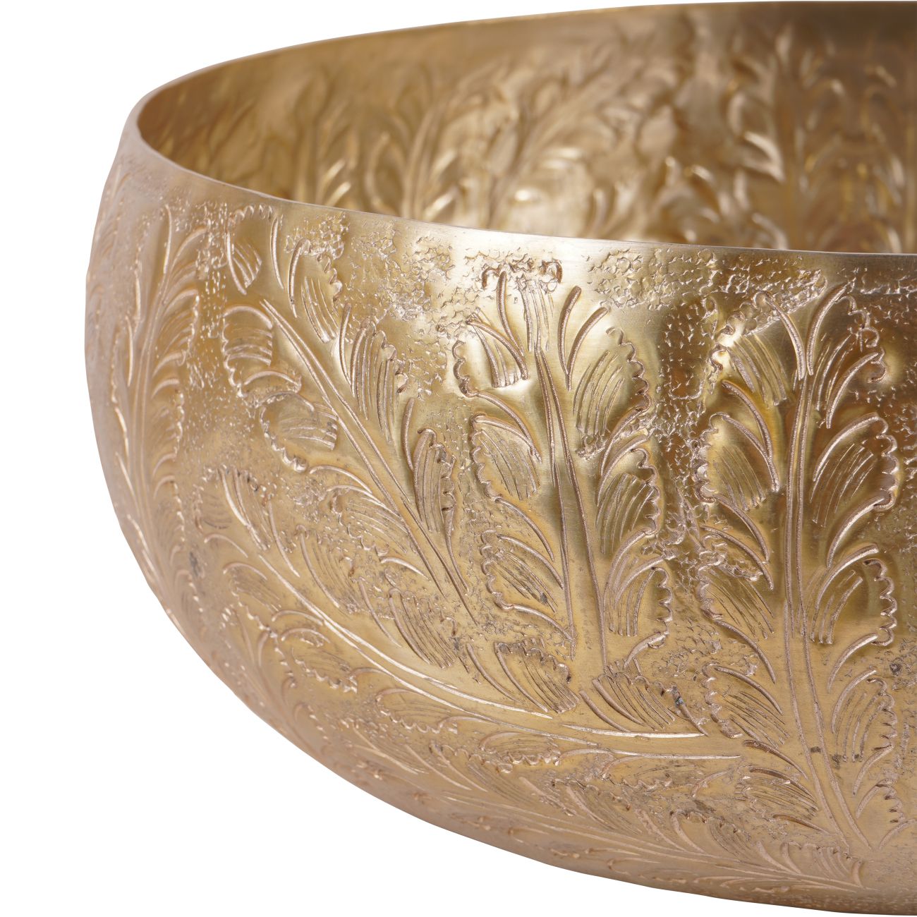 Laura Ashley Winspear Gold Leaf Embossed Round Convex Bowl Large